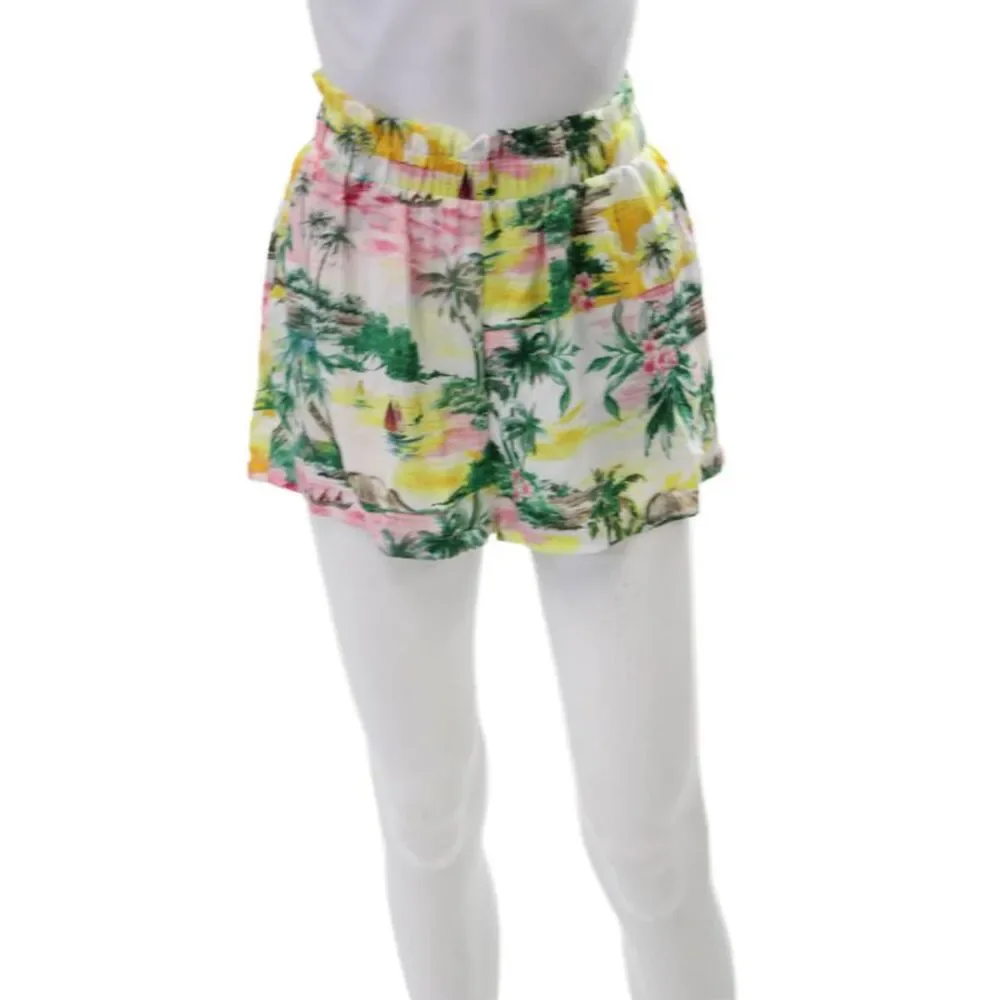 BB Dakota Womens Tropical Print Pull On Shorts Multi Colored Size Small